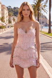 Sweetheart Bodycon Blue Homecoming Dress with Beading