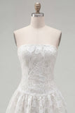 Strapless A Line White Short Homecoming Dress