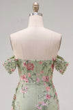 Black Off the Shoulder Floral Embroidered Bodycon Homecoming Dress with Sash