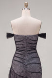Off the Shoulder Lace Black Homecoming Dress with Ruffles