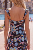 Yellow Floral Sequin Bodycon Short Homecoming Dress