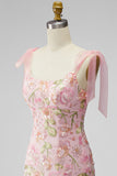 Pink Sequin Floral Embroidered Short Homecoming Dress