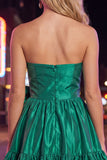 Strapless Blue A Line Short Homecoming Dress with Bow