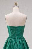 Strapless Blue A Line Short Homecoming Dress with Bow