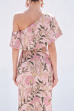 Yellow Asymmetrical Jacquard Mermaid Wedding Guest Dress