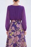 Green A Line Bateau Neck Jacquard Floral Long Sleeve Mother of the Bride Dress