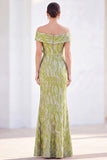 Royal Blue Mermaid Off the Shoulder Maxi Dress with 3D Flowers