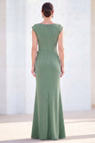 Fuchsia Mermaid 3D Flower Bateau Neck Ruched Long Mother of the Bride Dress