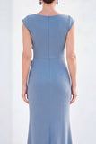 Fuchsia Mermaid 3D Flower Bateau Neck Ruched Long Mother of the Bride Dress