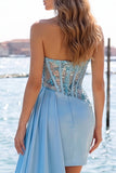 Sweetheart Bodycon Ruched Sequin Corset Black Homecoming Dress with Sash