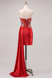 Sweetheart Bodycon Ruched Sequin Corset Black Homecoming Dress with Sash