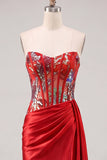 Sweetheart Bodycon Ruched Sequin Corset Black Homecoming Dress with Sash