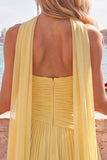 Fuchsia A Line Strapless Pleated Short Homecoming Dress with Scarf