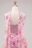 Light Blue 2-Piece Beaded Corset Short Homecoming Dress with Scarf
