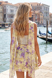 Light Blue 2-Piece Beaded Corset Short Homecoming Dress with Scarf