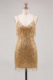 Peacock Fringed Bodycon Short Homecoming Dress