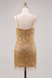 Peacock Fringed Bodycon Short Homecoming Dress