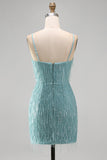 Peacock Fringed Bodycon Short Homecoming Dress