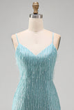Peacock Fringed Bodycon Short Homecoming Dress