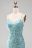 Peacock Fringed Bodycon Short Homecoming Dress