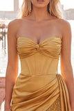 Strapless Fuchsia Fringed Ruched Bodycon Corset Homecoming Dress