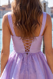 Sage Green V Neck A Line Homecoming Dress with Pearls