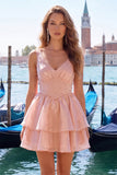 Sage Green V Neck A Line Homecoming Dress with Pearls