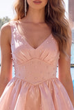 Sage Green V Neck A Line Homecoming Dress with Pearls