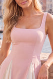 Black A Line Square Neck Short Homecoming Dress