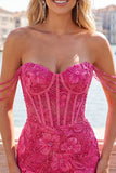 Off the Shoulder Bodycon Beaded Applique Corset Blue Homecoming Dress