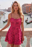 Light Blue A Line Floral Applique Short Homecoming Dress