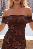 Off the Shoulder Bodycon Applique Hot Pink Homecoming Dress with Sash