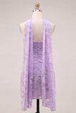 Strapless Lilac Ruched Floral Tight Homecoming Dress with Sash