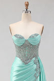 Pink Sweetheart Beaded Satin Ruched Corset Homecoming Dress with Sash