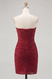 Royal Blue Sweetheart Keyhole Beaded Ruched Bodycon Homecoming Dress