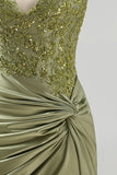 Halter Green Applique Corset Ruched Bodycon Homecoming Dress