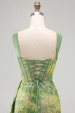 Delicate Apricot Bodycon Ruched Corset Homecoming Dress with Lace-up Back
