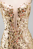 Sparkly Silver Corset Bodycon Short Homecoming Dress with Lace-up Back