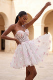Glitter Lilac Sweetheart Butterfly Appliqued Corset Homecoming Dress