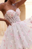 Glitter Lilac Sweetheart Butterfly Appliqued Corset Homecoming Dress