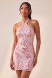 Halter Light Purple Sequin Bodycon Short Homecoming Dress