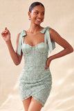 Lilac Corset Pearl Beaded Bodycon Homecoming Dress with Lace Up Back