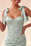 Lilac Corset Pearl Beaded Bodycon Homecoming Dress with Lace Up Back