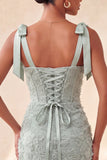 Lilac Corset Pearl Beaded Bodycon Homecoming Dress with Lace Up Back