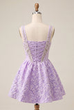 Mint Green A Line Corset Jacquard Pearl Beaded Short Homecoming Dress