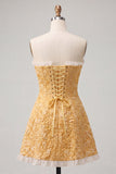 Cute Blush Jacquard A Line Ruffled Sweetheart Homecoming Dress with Slit
