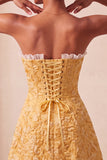 Cute Blush Jacquard A Line Ruffled Sweetheart Homecoming Dress with Slit