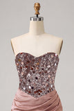 Champagne Sequin Bodycon Sweetheart Homecoming Dress