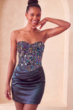 Champagne Sequin Bodycon Sweetheart Homecoming Dress
