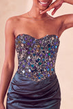 Champagne Sequin Bodycon Sweetheart Homecoming Dress